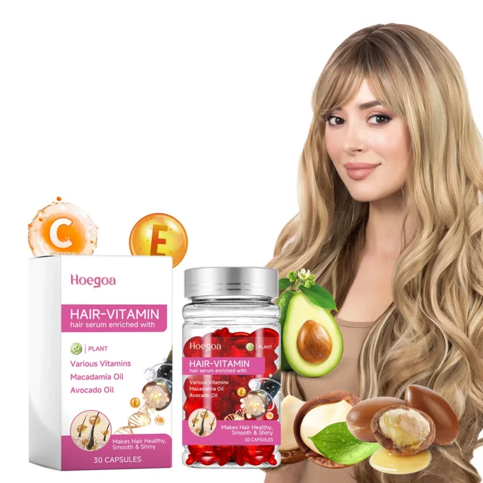 Hoegoa Hot Sale Leave No Rinse Hair Vitamin Capsules Hair Serum for Women Men Moisturizing Glossy & Smooth Hair Care Essence - Image 5