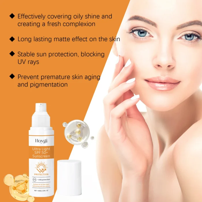 Hoygi 100ml Spf50 Moisturizing Face Sunscreen Summer Refreshing Skin Repair Oil Control Waterproof Uv Protective Sunblock Lotion - Image 5