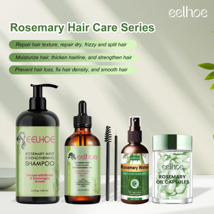 Eelhoe Rosemary Hair Care Series Promote Hair Growth Nourish Strengthen Roots Relieve Scalp Tension Dense Hair Oil With Brush - Image 1