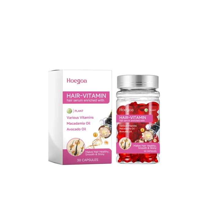 Hoegoa Hot Sale Leave No Rinse Hair Vitamin Capsules Hair Serum for Women Men Moisturizing Glossy & Smooth Hair Care Essence - Image 2
