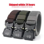 VATLTY 125/140cm Elastic Belt Men Aluminum Alloy Quick Release Buckle Comfort Stretch Belt Military Tactical Girdles Male Army - Image 2