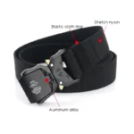VATLTY 125/140cm Elastic Belt Men Aluminum Alloy Quick Release Buckle Comfort Stretch Belt Military Tactical Girdles Male Army - Image 3