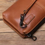NZPJ Men's Leather Long Wallet First Layer Cowhide Zipper Clutch Bag Retro Bank Card Case Soft Leather Phone Case Coin Case - Image 4