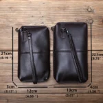 NZPJ Men's Leather Long Wallet First Layer Cowhide Zipper Clutch Bag Retro Bank Card Case Soft Leather Phone Case Coin Case - Image 6