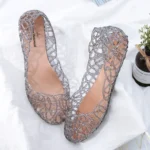 Casual Flat-soled Women Sandals Hollow Out Clear Beach Jelly Shoes Breathable Shallow Mouth Bling Sandals Footwear - Image 2