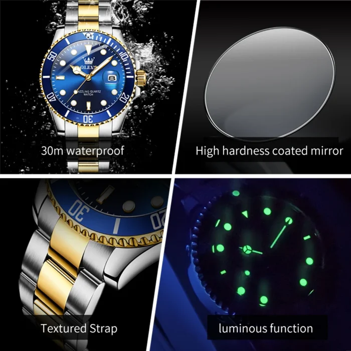 OLEVS 5885 Man Watch Original Brand Waterproof Quartz Watch Stainless Steel Strap Automatic Date Mens Gifts Watches For Man - Image 5
