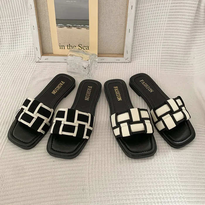 Summer 2025 Braided Flip-flops Women's Open-toe Wear Temperament with Chunky Fashion Slippers, Beach Shoes, Women's Shoes - Image 5