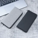 Men Long Wallet Large Capacity Multiple Card Slots Canvas Zippered Purse Business Handbag Card Holder Wallet Coin Bag - Image 2