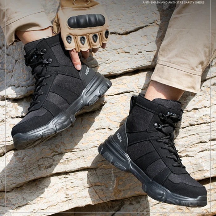Canvas Safety Boots Anti-Smash Anti-Puncture Comfortable Breathable Work Shoes for Outdoor Use Men Work Footwear - Image 6