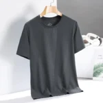 New Men's Short-Sleeved T-Shirt Pajamas Tops Men's Summer Thin Casual Ice Silk Half-Sleeved Body Shirts Men's Ice Feeling Tops - Image 2