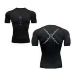 Short Sleeve Compression Shirts for Men Summer Athletic Quick Dry T-shirts Gym Workout Running Tees Tops Activewear - Image 2