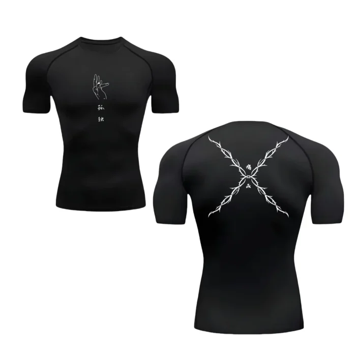 Short Sleeve Compression Shirts for Men Summer Athletic Quick Dry T-shirts Gym Workout Running Tees Tops Activewear - Image 2