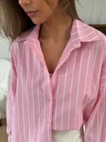 New Summer Women's Fashion Striped Shirt,Long Sleeve Shirt Woman,2025 Woman's Clothing,Summer Tops,Casual Tops For Ladies - Image 6