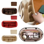 Multi-Pocket Handbag Organizer for LV Speedy25/30/35/Gentlewoman Bag Large Capacity Storage Bag Felt Purse Insert Handbag Liner - Image 2