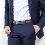 Men's belt, simple and versatile for business and leisure, smooth belt, coffee brown leather, cowhide automatic middle-aged pant - Image 2