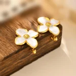 Elegant Pastel Flower Earrings for Women, Pink Floral Studs Summer Earrings, Stainless Steel Hypoallergenic Jewelry - Image 4