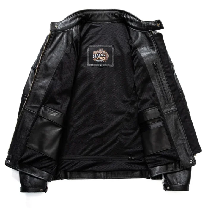 2025 New Top Layer Cowhide Leather Jacket Men Black Stand Collar Short Genuine Leather Coat High Quality Motorcycle Jackets - Image 4