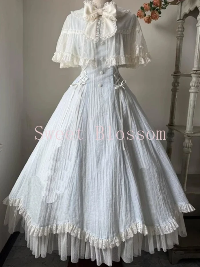 French Elegant Sweet Lolita Dress Women Bow Lace Patchwork Princess Party Dresses New Slim Fashion Hepburn Clothing Summer 2025 - Image 5