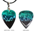 Epoxy Resin Guitar Picks Northern Lights Necklace Guitar Pick Plectrums Creative Pendant Gifts for Music Lovers Men Women
