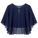 Women Elegant Bolero Wedding Bridal Shawl Top Thiin See-through Chiffon Shrug Femme Mariage Short Jacket Party Dress Cape Coat - Image 6