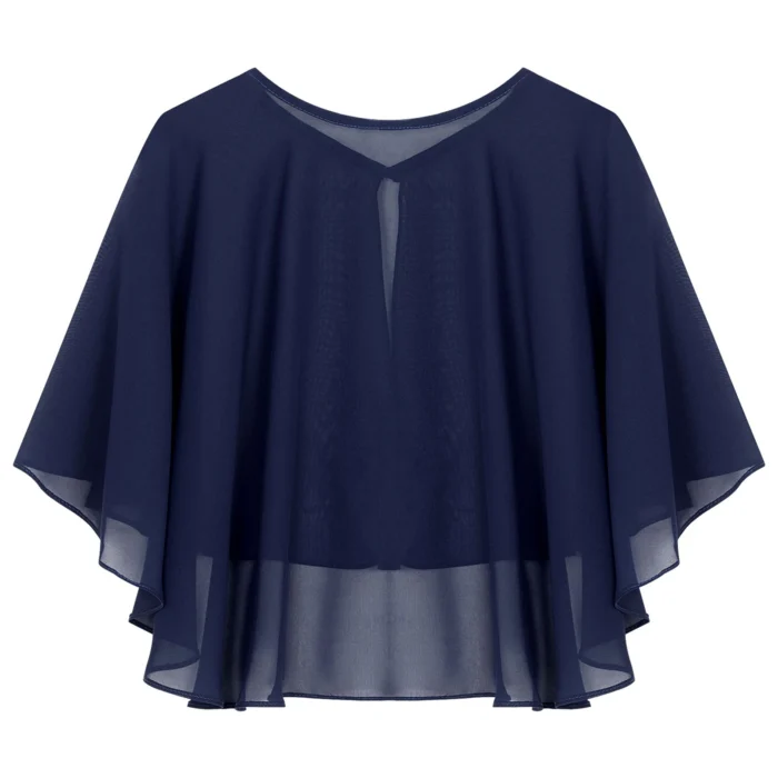 Women Elegant Bolero Wedding Bridal Shawl Top Thiin See-through Chiffon Shrug Femme Mariage Short Jacket Party Dress Cape Coat - Image 6