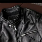 New trendy pure top layer soft cowhide genuine leather jacket men's slim-fit stand-up collar leather jacket coat - Image 5