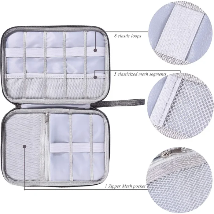 Electronics Organizer Bag Waterproof Carrying Pouch Travel Bag Universal Cable Organizer Electronics Storage Bag Accessories - Image 3
