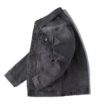Denim Jacket Men Distressed Turn Down Collar Coats Single Breasted Washed Outerwear Loose Fit Pockets High Street Spring - Image 6