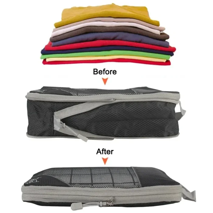 6Pcs Set Travel Storage Organizer Portable Clothes Storage Bags Lightweight Suitcase Bag Compressed Packing Cubes Luggage Bags - Image 3