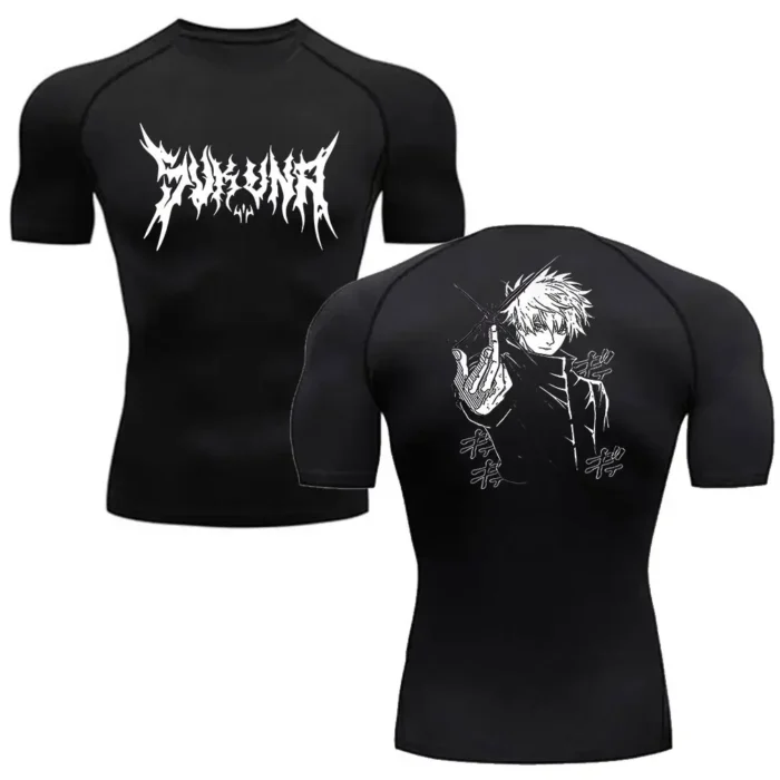 Men's Summer Fitness Gym Sports Running T-Shirt New Hot Selling Anime Jujutsu Kaisen Compression Shirt Short Sleeve S-3XL - Image 5