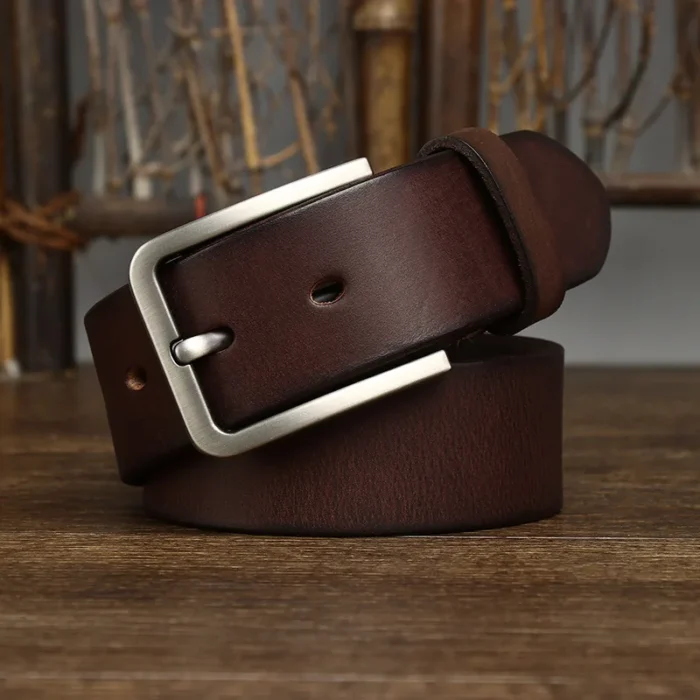 3.8CM Genuine Leather For Men's High Quality Buckle Jeans Cowskin Casual Belts Business Cowboy Waistband Male Fashion Designer - Image 3