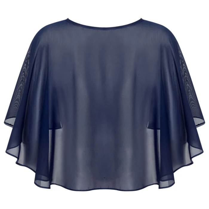 Women Elegant Bolero Wedding Bridal Shawl Top Thiin See-through Chiffon Shrug Femme Mariage Short Jacket Party Dress Cape Coat - Image 4