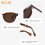 O-Q CLUB Retro Round Men Sunglasses Women's Sun Glasses Woman UV400 Lunette Zonnebril Dames Polarized Lenses Man Eyewear Vintage - Image 6