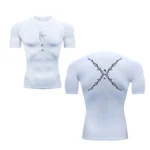 Short Sleeve Compression Shirts for Men Summer Athletic Quick Dry T-shirts Gym Workout Running Tees Tops Activewear - Image 3