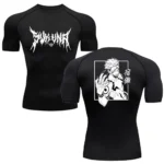 Men's Summer Fitness Gym Sports Running T-Shirt New Hot Selling Anime Jujutsu Kaisen Compression Shirt Short Sleeve S-3XL - Image 2