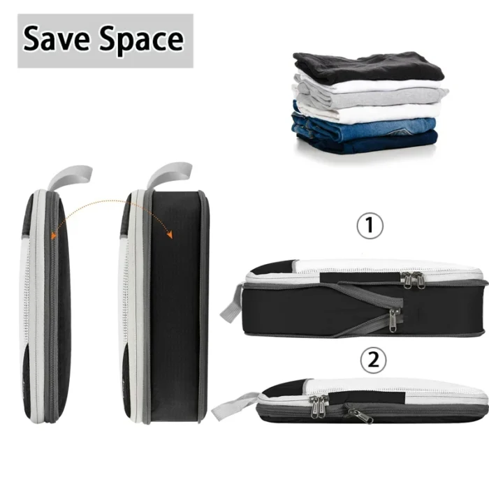 6Pcs Set Travel Storage Organizer Portable Clothes Storage Bags Lightweight Suitcase Bag Compressed Packing Cubes Luggage Bags - Image 6