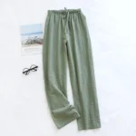 Men Pajama Pants Plaid Design Cotton Pajamas Long Trouser for Spring and Summer Thin Style Loose-Fitting Plus Size Men Pants - Image 2