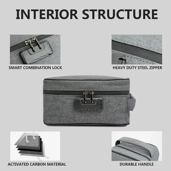 Smell Proof Cigarette Smoking Stash Bag Tobacco Herbs Combination Lock Container Cigar Grinder Pipe Travel Box Digital Bag - Image 5