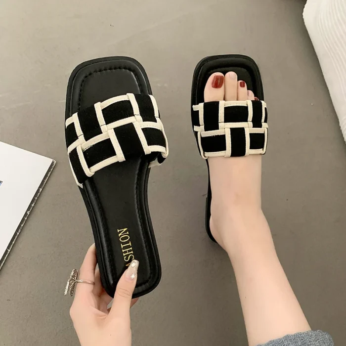 Summer 2025 Braided Flip-flops Women's Open-toe Wear Temperament with Chunky Fashion Slippers, Beach Shoes, Women's Shoes - Image 2