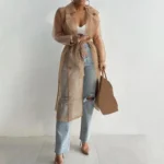 Korean Fashion Women Mesh Jacket Puff Sleeve Sunscreen Shirt Net Yarn See Through Spring Summer Lace-up Long Shirt Thin Coat - Image 3