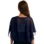 Women Elegant Bolero Wedding Bridal Shawl Top Thiin See-through Chiffon Shrug Femme Mariage Short Jacket Party Dress Cape Coat - Image 2