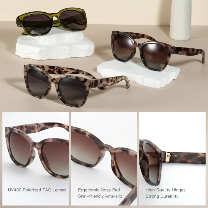 ZENOTTIC Fashion Cateye Polarized Sunglasses for Women - Oversized Sun Glasses UV400 Protection Retro Shades Designer Style - Image 3