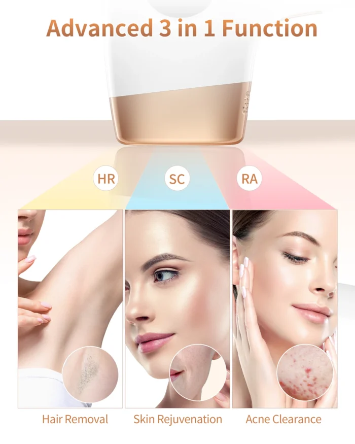 IPL Hair Removal Laser 999999 Flashes 3 in 1 Permanent Painless Epilator Whole Body Treament at Home Hair Remover For Men Women - Image 2