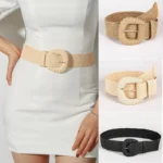 100cm New Retro Women Summer Pin Buckle Belts Fashion Female Braided Wide Belts Designer Woven Elastic PP Straw Girls Waistband