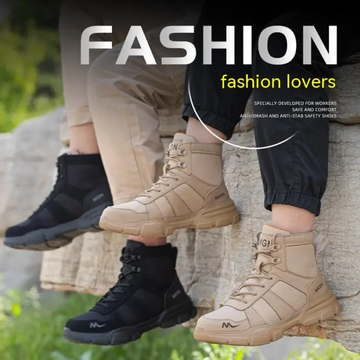 Canvas Safety Boots Anti-Smash Anti-Puncture Comfortable Breathable Work Shoes for Outdoor Use Men Work Footwear - Image 2