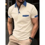 2024 summer explosive men's color matching pocket T-shirt Fashion trend Casual slim-fit POLO shirt High quality sports jumper - Image 5
