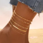 7pc/set Bohemian Rice Beads Starfish Pendant Anklet Set Fashion Summer Beach Sea Shell Multilayer Ankle Bracelet On Foot Jewelry - Image 3