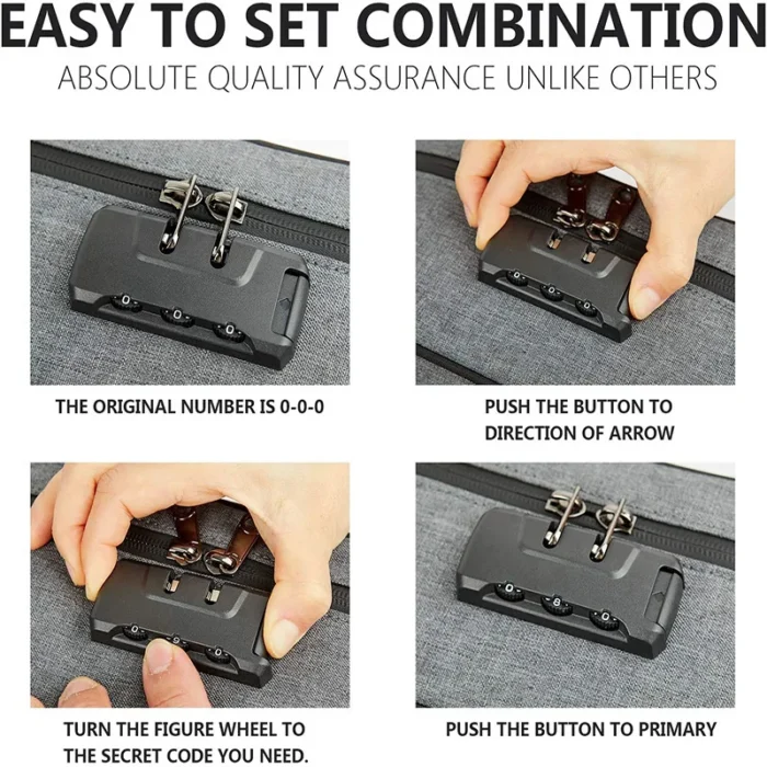Smell Proof Cigarette Smoking Stash Bag Tobacco Herbs Combination Lock Container Cigar Grinder Pipe Travel Box Digital Bag - Image 6