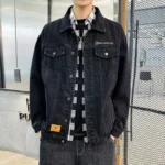 Denim Jacket Men Distressed Turn Down Collar Coats Single Breasted Washed Outerwear Loose Fit Pockets High Street Spring - Image 2