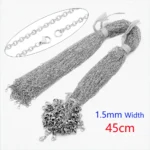 100pcs/Lot Bulk Wholesale 304 Stainless Steel Cable Link Rolo Chain Necklace for DIY Jewelry Making Silver Color 45-50cm Women